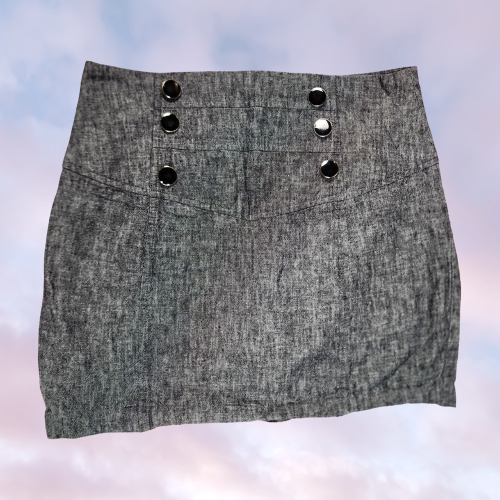 90s Y2k iZ Byer Gray Short Mini WhimsyGoth Office Siren Corporate Goth Skirt  5